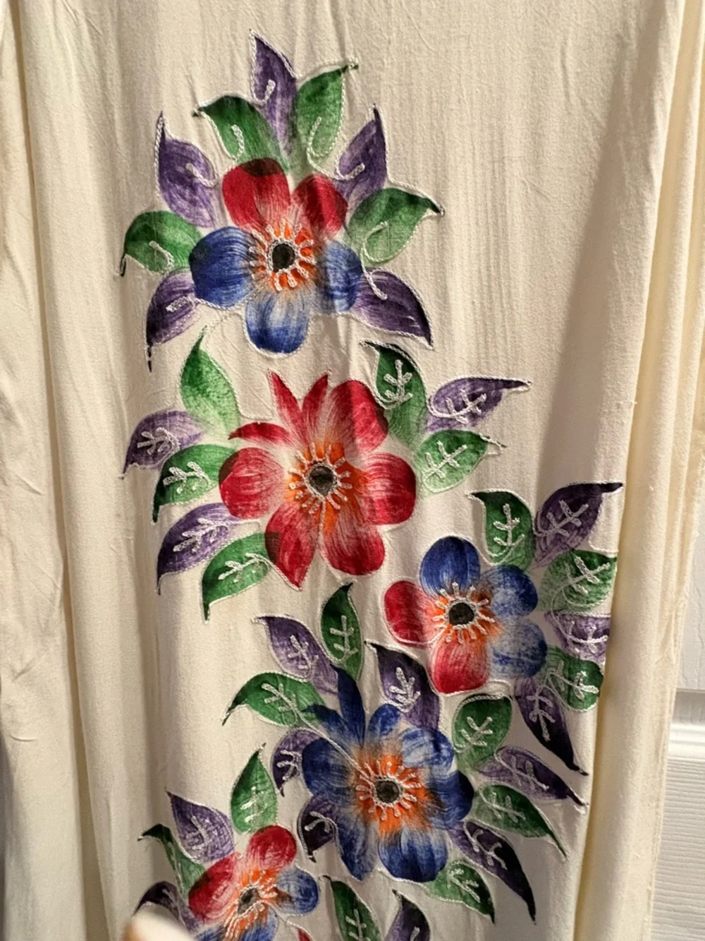 White/Cream Floral Sleeveless Midi Dress with Multicolor Bloom Detail ladies sm - Picture 4 of 8